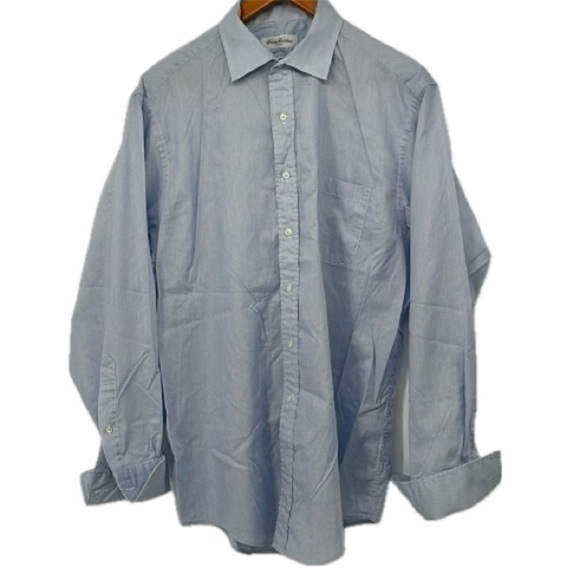 Brooks Brothers‎ Makers Collection Blue Pinstripe Dress Shirt Men's Size 17-35 - Picture 13 of 13